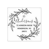 Elegante Rücksendeadresse für Blumenkranz Gummistempel (Prägung)