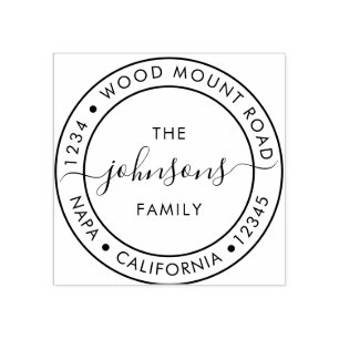Elegante Rücksendeadresse für Familienname Gummistempel