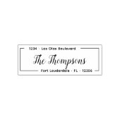 Elegante Rücksendeadresse für Familienname Skript Permastempel (Design)