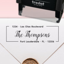 Elegante Rücksendeadresse für Familienname Skript