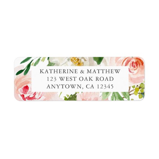 Elegante Rücksendeadresse für Hochzeiten mit Wasse (Vorne)