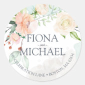 Elegante Rücksendeadresse für Hochzeiten mit Wasse Runder Aufkleber (Vorderseite)