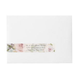 Elegante Rücksendeadresse Hochzeit Lavische Rose f Rundum-Adressaufkleber