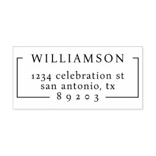 Elegante Rücksendeadresse Minimalistischer Familie Gummistempel