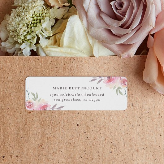 Elegante Rücksendeadresse mit blühenden Individuel