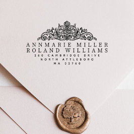 Elegante Rücksendeadresse mit Vintag zwei Nachname Permastempel