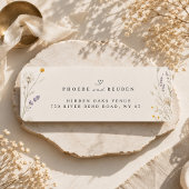 Elegante Rücksendeadresse mit Wildblumen