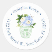 Elegante Rücksendeadresse Runder Aufkleber (Vorderseite)