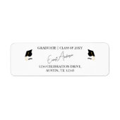 Elegante Rücksendeadresse Schwarz-weißer Abschluss (Vorne)