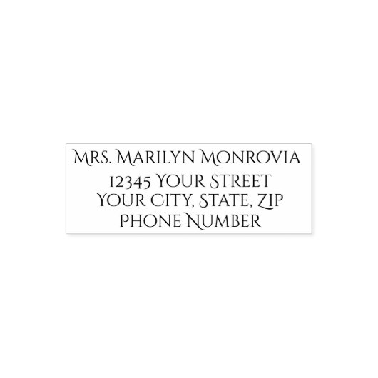 Elegante Rücksendeadresse und Telefonnummer Permastempel (Design)