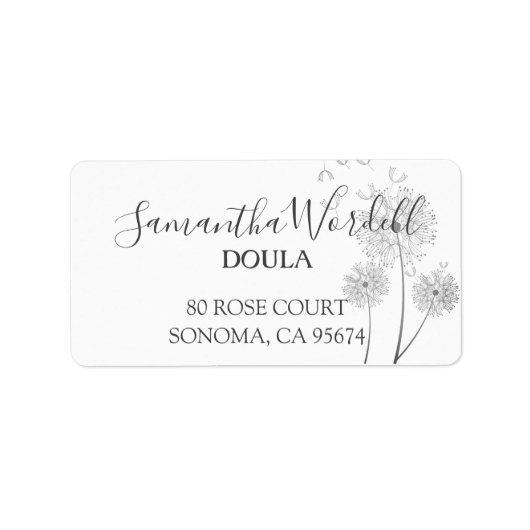 Elegante Rücksendeadresse von Birth Doula oder Heb Adressaufkleber (Vorne)