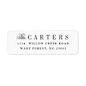 Elegante Rücksendeadresse von Schwarzweiß-Skriptna (Vorne)