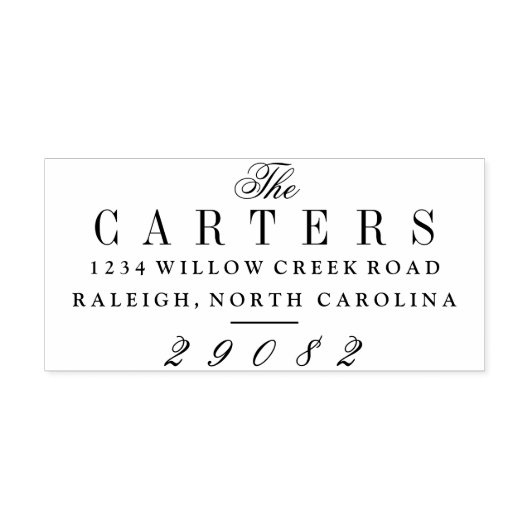 Elegante Rücksendeadresse von Skriptnamen Gummistempel (Prägung)