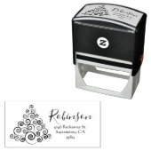 Elegante Rücksendeadresse zum Weihnachtsbaum-Indiv Permastempel (Beispiel)