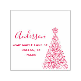 Elegante Rücksendeadresse zum Weihnachtsbaum-Indiv Permastempel
