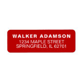 Elegante Rücksendeadressen-Aufkleber mit rotem Nam (Vorne)
