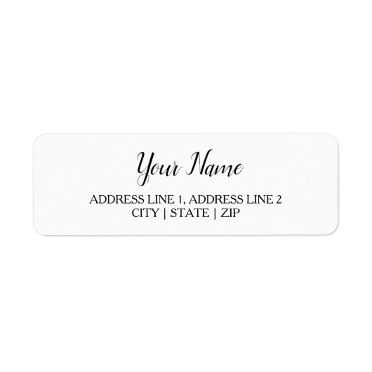 Elegante Rücksendeadressen-Aufkleber | weiß (Vorne)