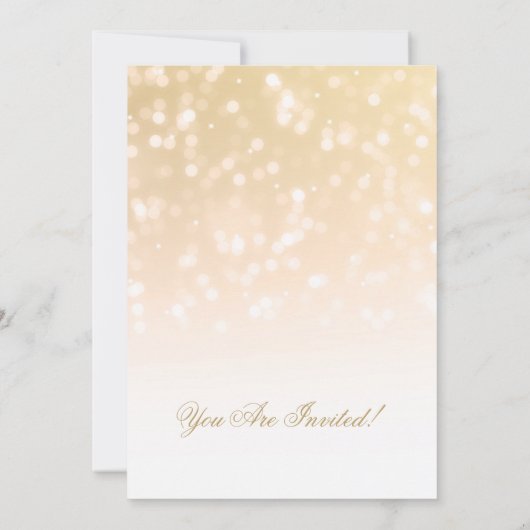 Elegante Ruhestands-Party-Goldschein-Lichter Einladung (Rückseite)