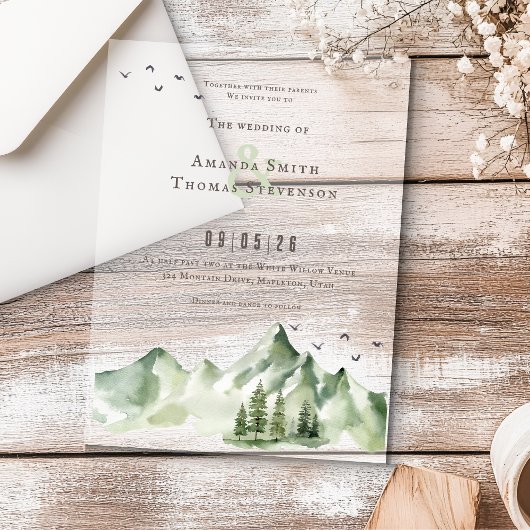 Elegante, ruhige Landschaft Acryleinladungen