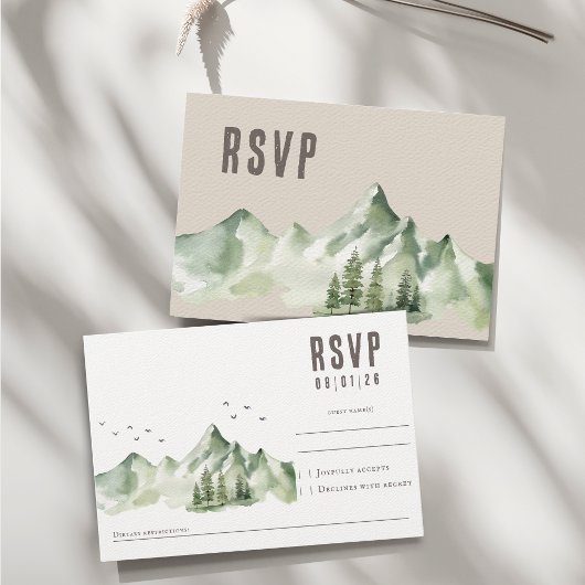 Elegante, ruhige Landschaft RSVP Karte
