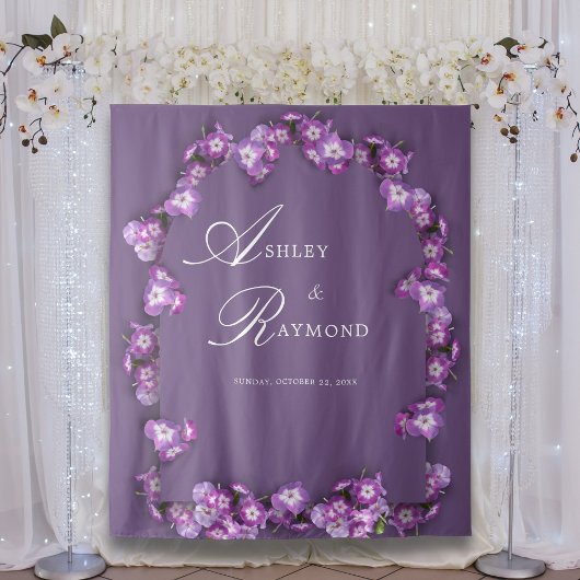 Elegante Rum Rustic Lila Lilac Arch Florals Wandteppich