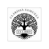 Elegante Runde Bäume Individuelle Name Gummistempel (Prägung)