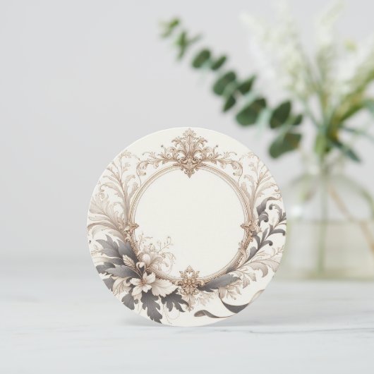 Elegante Runde Einladung (Stehend Vorderseite)