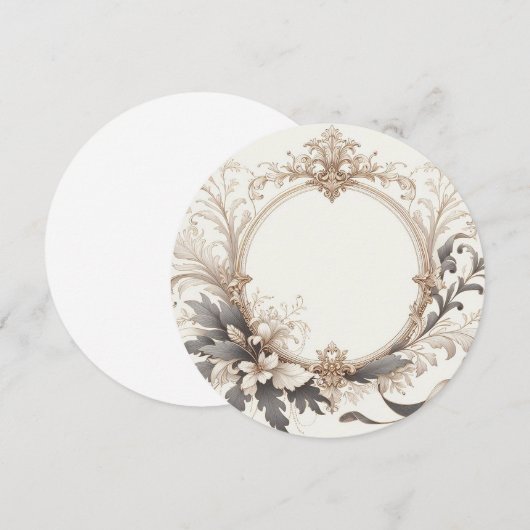 Elegante Runde Einladung (Vorne/Hinten)