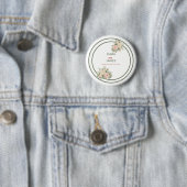 Elegante runde Eukalyptus-Aufkleber im Wasserfarbe Button (Beispiel)