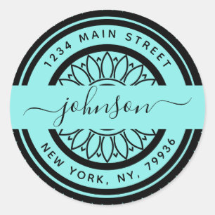 Elegante runde Rücksendeadresse, Erstellen Sie Ihr Runder Aufkleber