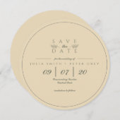 Elegante runde Save the Date Einladung (Vorne/Hinten)