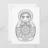 Elegante Russian Doll Postkarte (Vorne/Hinten)