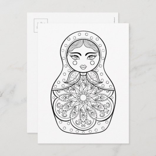 Elegante Russian Doll Postkarte (Vorne/Hinten)