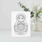 Elegante Russian Doll Postkarte (Stehend Vorderseite)