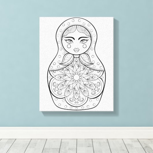 Elegante Russische Puppe 6 Leinwanddruck (Insitu (Holzboden))