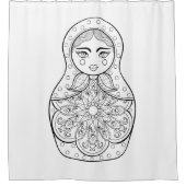 Elegante russische Puppe Duschvorhang (Vorderseite)