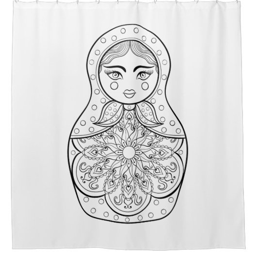 Elegante russische Puppe Duschvorhang (Vorderseite)