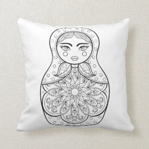 Elegante russische Puppe Kissen