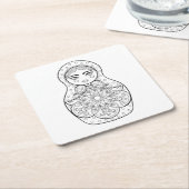 Elegante russische Puppe Rechteckiger Pappuntersetzer (angewinkelt)