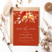 Elegante Rust Orange Boho Hochzeit mit floraler Wa Save The Date
