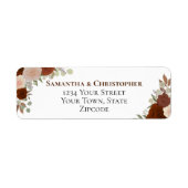 Elegante Rust Orange Floral Wedding Rücksendeadres (Vorne)