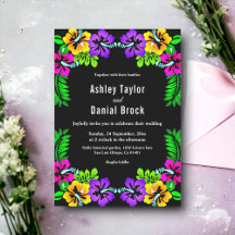 Elegante Rustic Boho Blume Black Floral Wedding