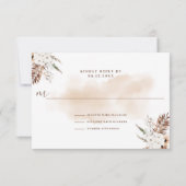Elegante Rustic Boho Floral Pampas RSVP Card Karte (Rückseite)