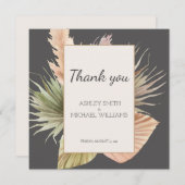 Elegante Rustic Boho Floral Wedding Dankeschön Kar Dankeskarte (Vorne/Hinten)