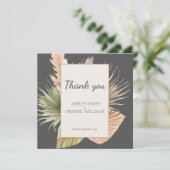 Elegante Rustic Boho Floral Wedding Dankeschön Kar Dankeskarte (Stehend Vorderseite)