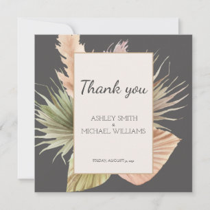 Elegante Rustic Boho Floral Wedding Dankeschön Kar Dankeskarte