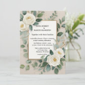Elegante Rustic Boho Floral Wedding Einladung (Stehend Vorderseite)