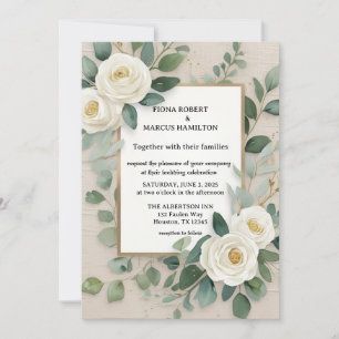 Elegante Rustic Boho Floral Wedding Einladung