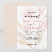 Elegante Rustic Boho Floral Wedding Einladung (Vorne/Hinten)