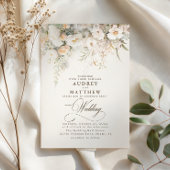 Elegante Rustic Boho Floral Wedding Einladung